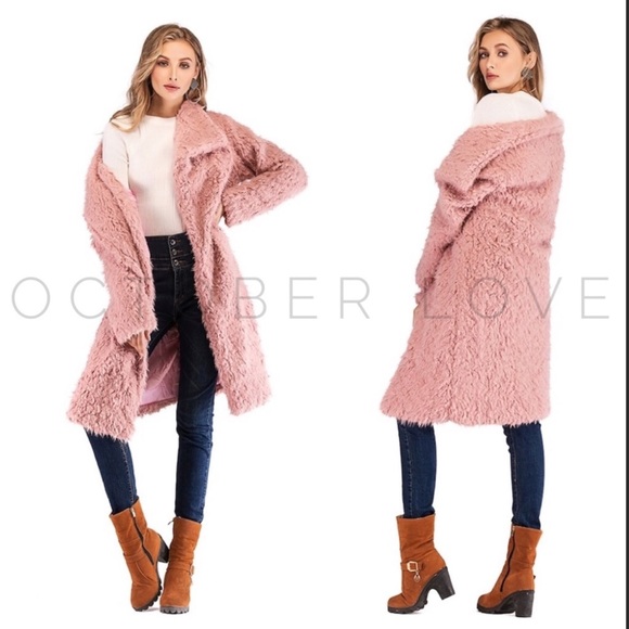 Lovely Fuzzy Pink Teddy Coat - Picture 2 of 3